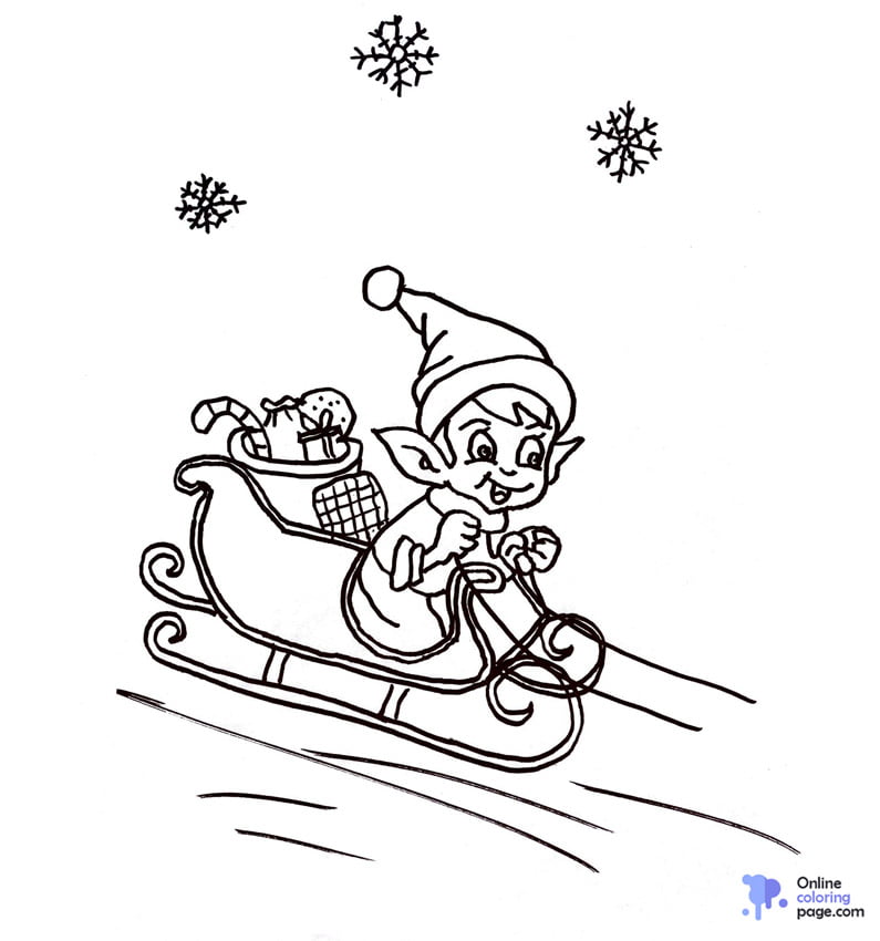 Christmas Elf Coloring Page 1 – Christmas Elf Coloring Page